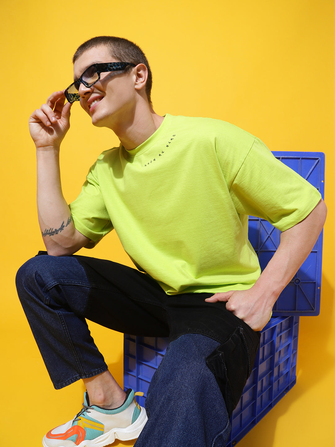 Drop Shoulder Round Neck T-shirt