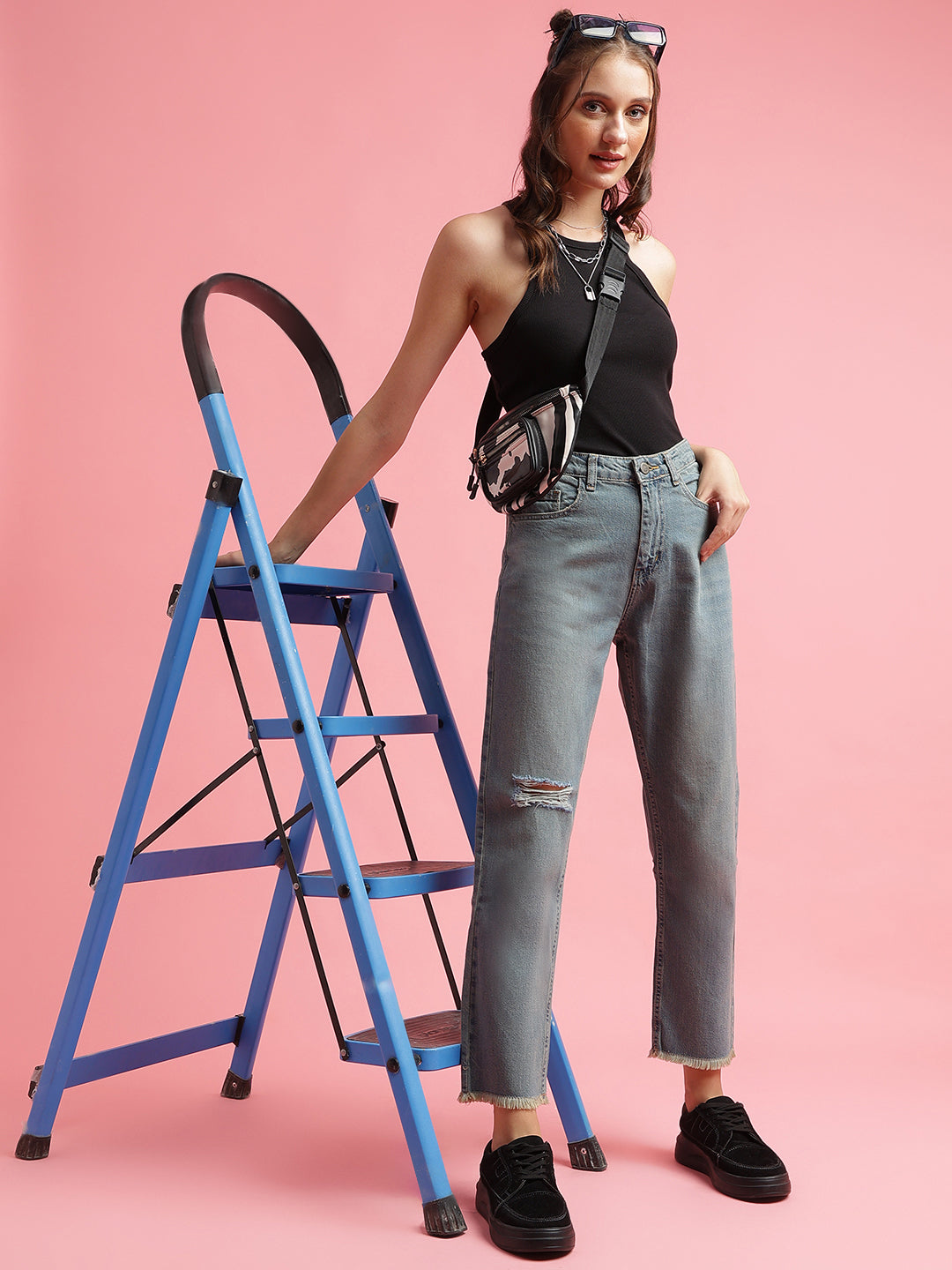 Blue Tint Mom Fit Jeans