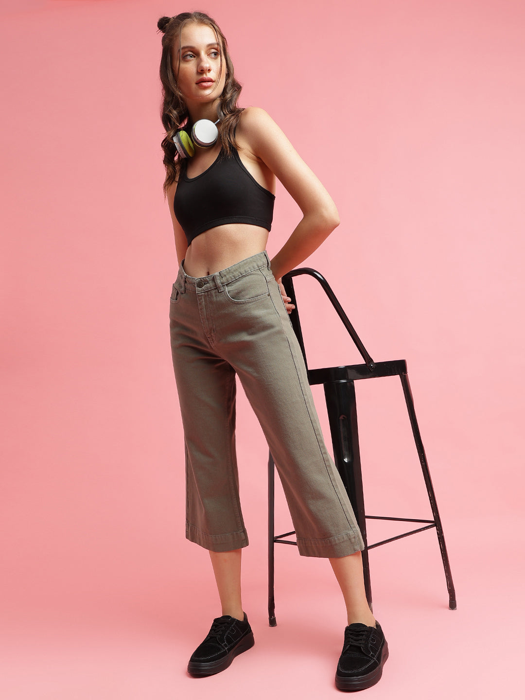 Olive Straight fit Jeans