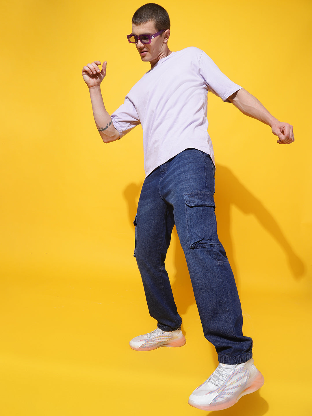 Mid Blue Slim Fit Denim Joggers