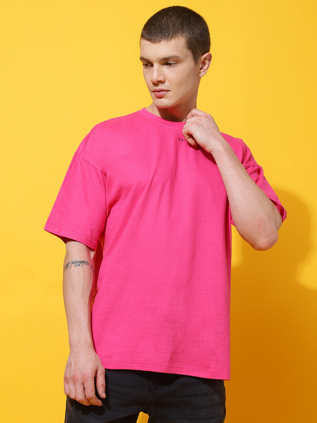 Pink Cotton Printed T-shirt