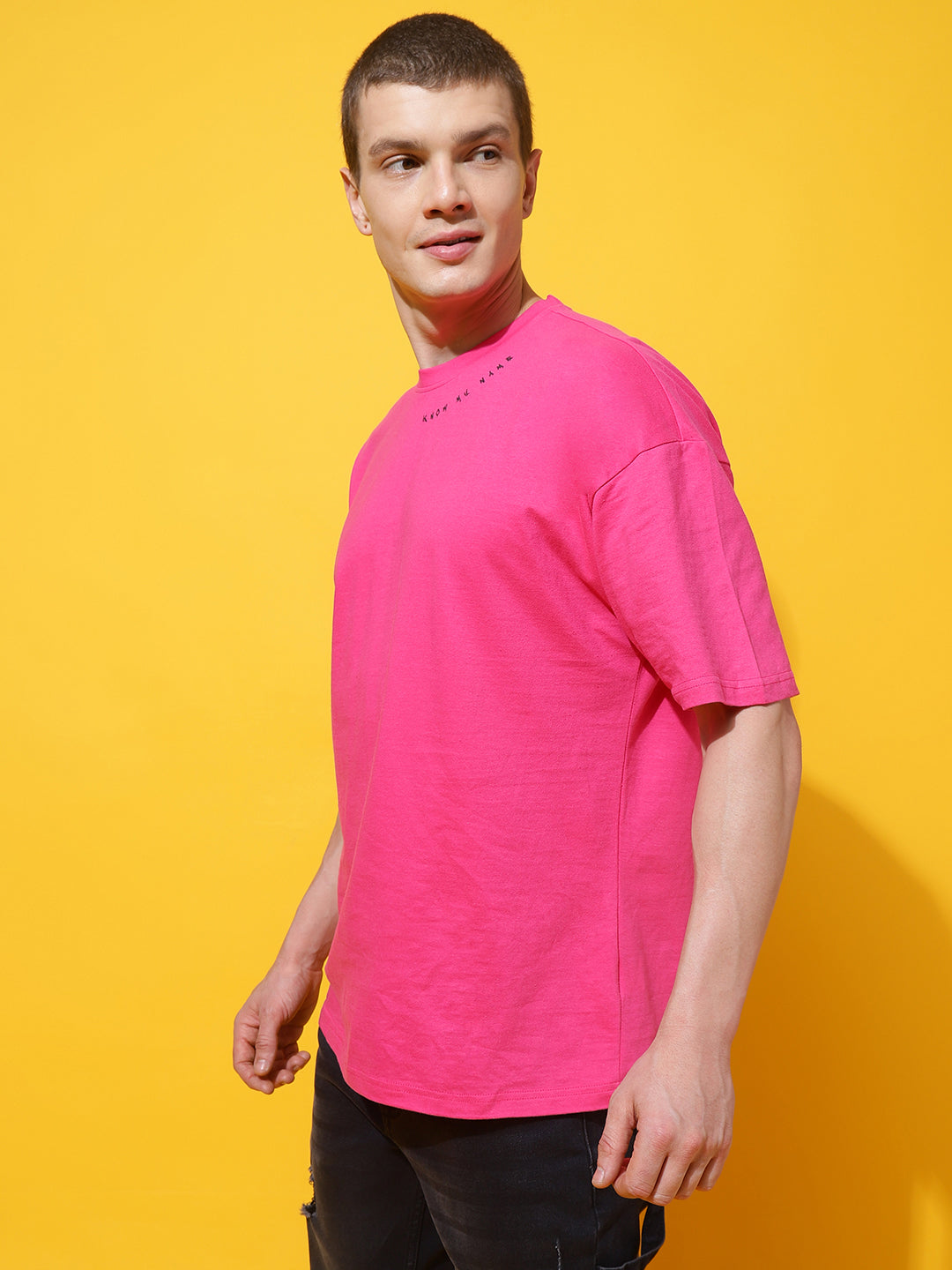 Pink Cotton Printed T-shirt