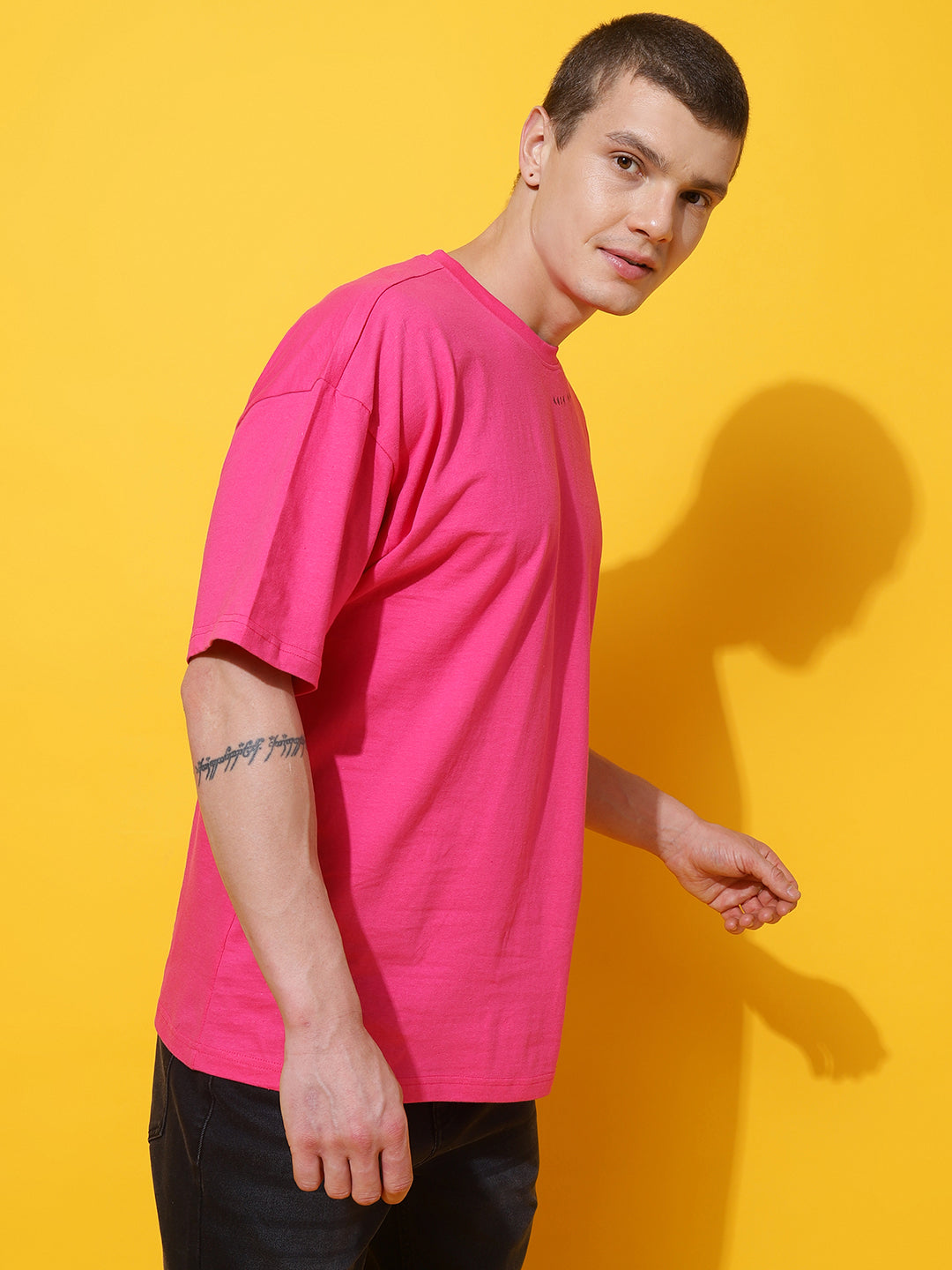 Pink Cotton Printed T-shirt