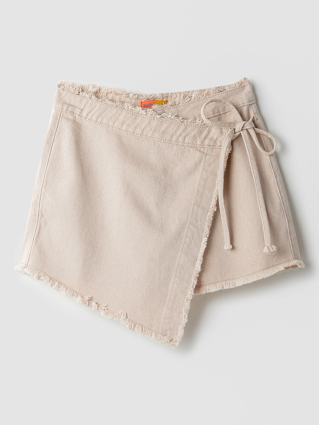Off White Cotton Mini Skort