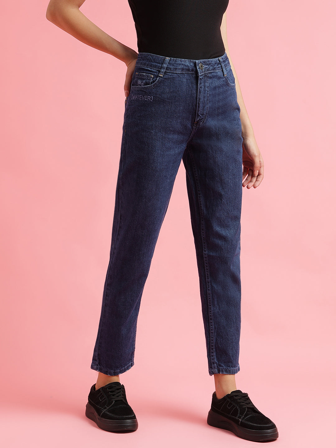 Dark Blue Slouchy Fit Jeans