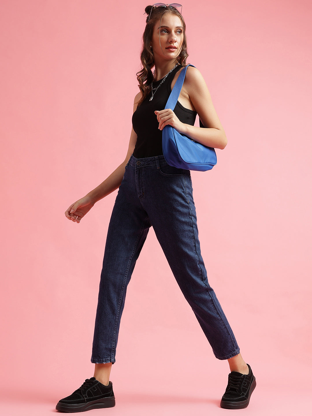 Dark Blue Slouchy Fit Jeans