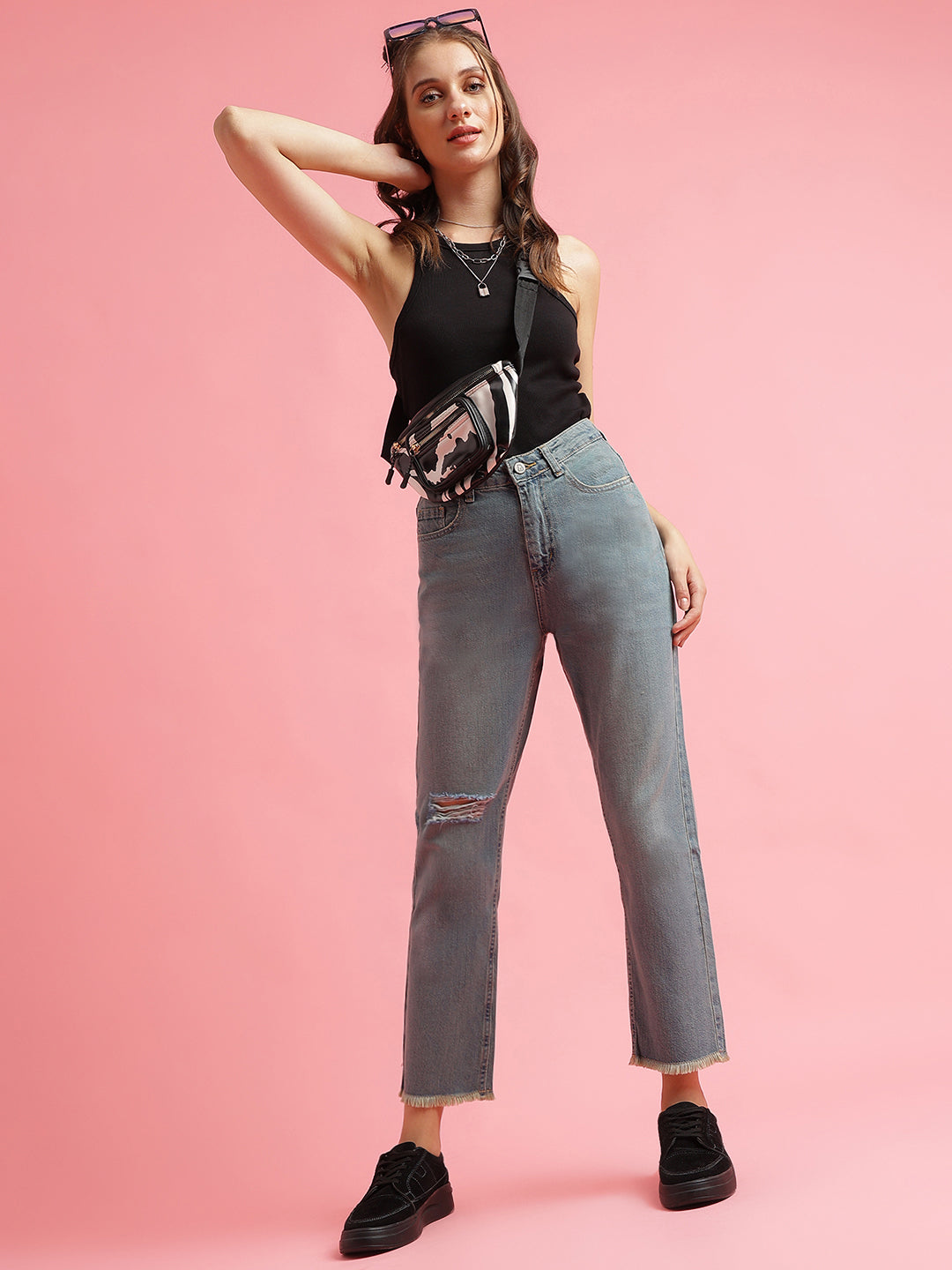 Blue Tint Mom Fit Jeans