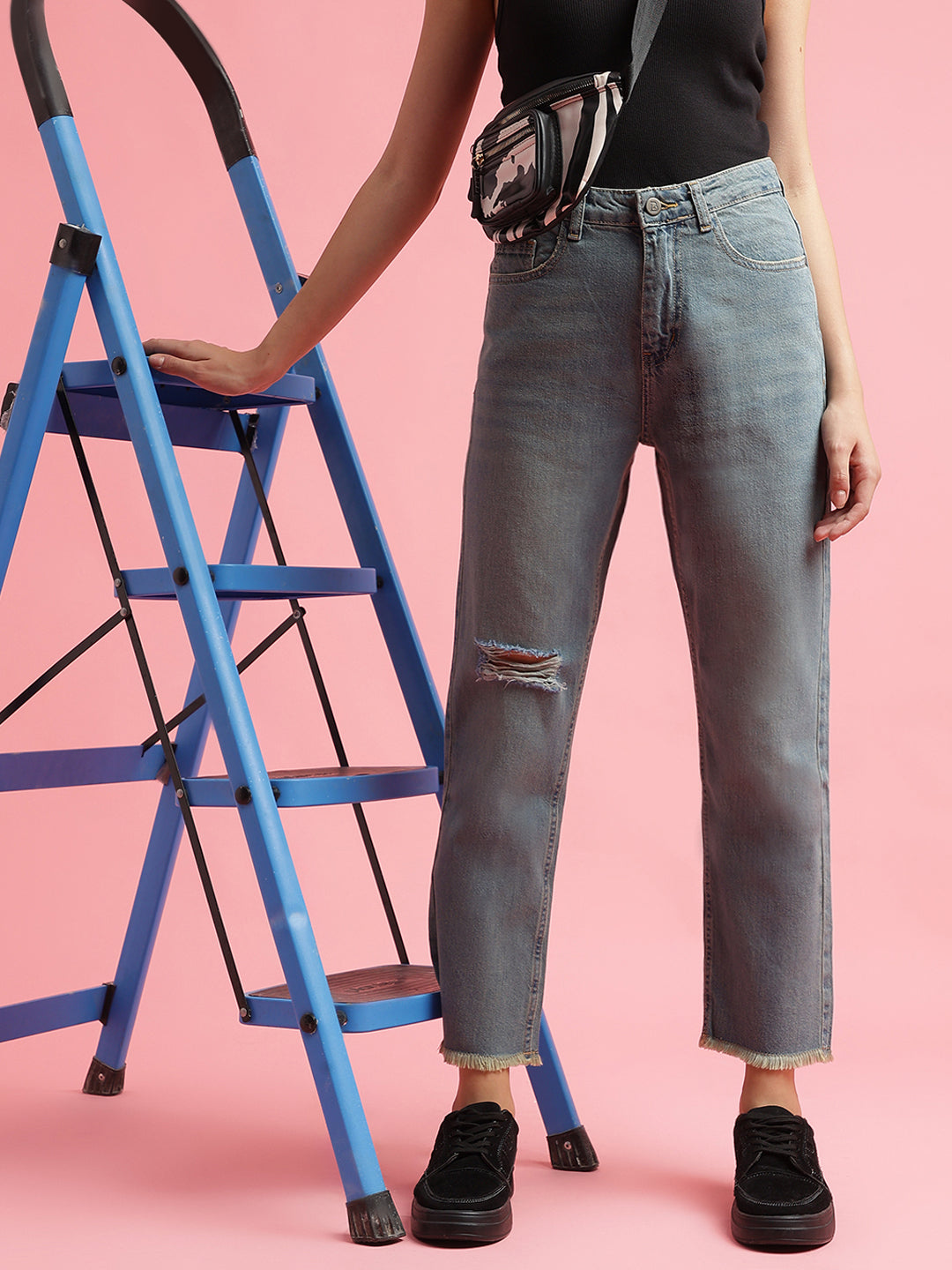 Blue Tint Mom Fit Jeans