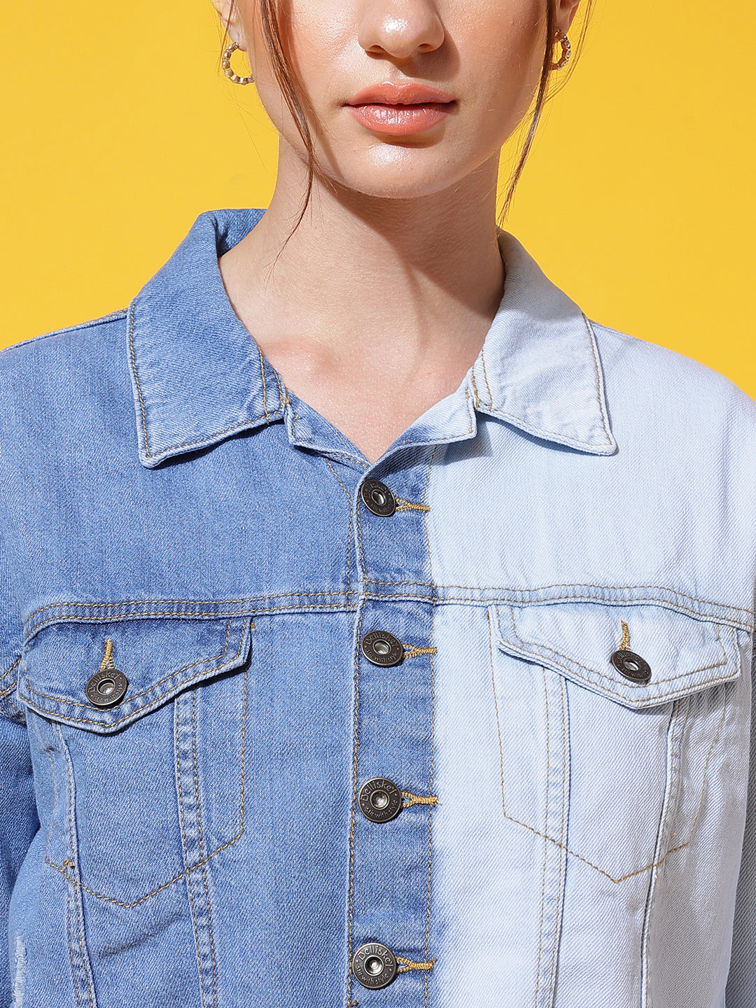 Blue Cropped Denim Jacket