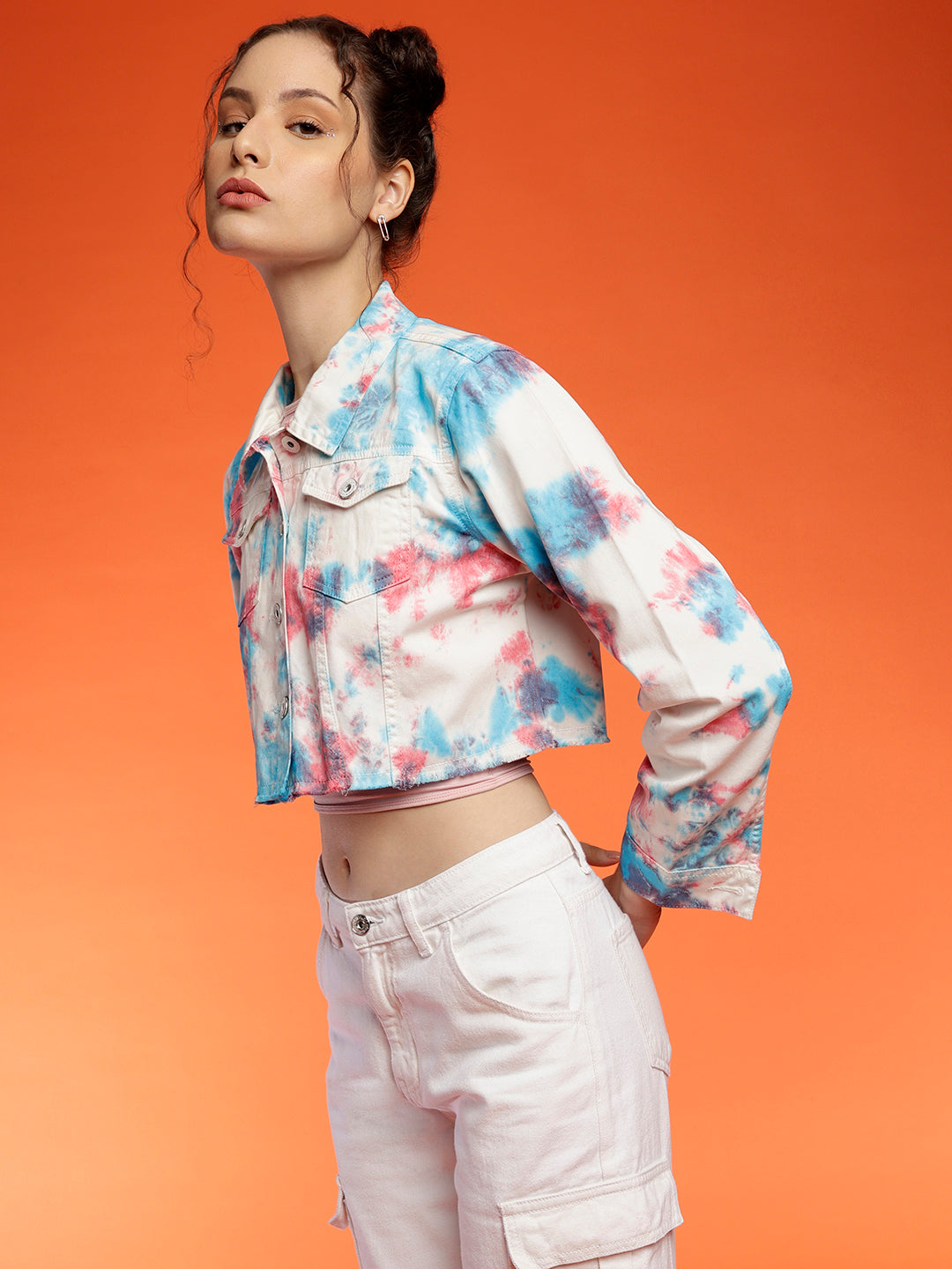 Belliskey Women's Multi Colour Tie & Dye Jacket