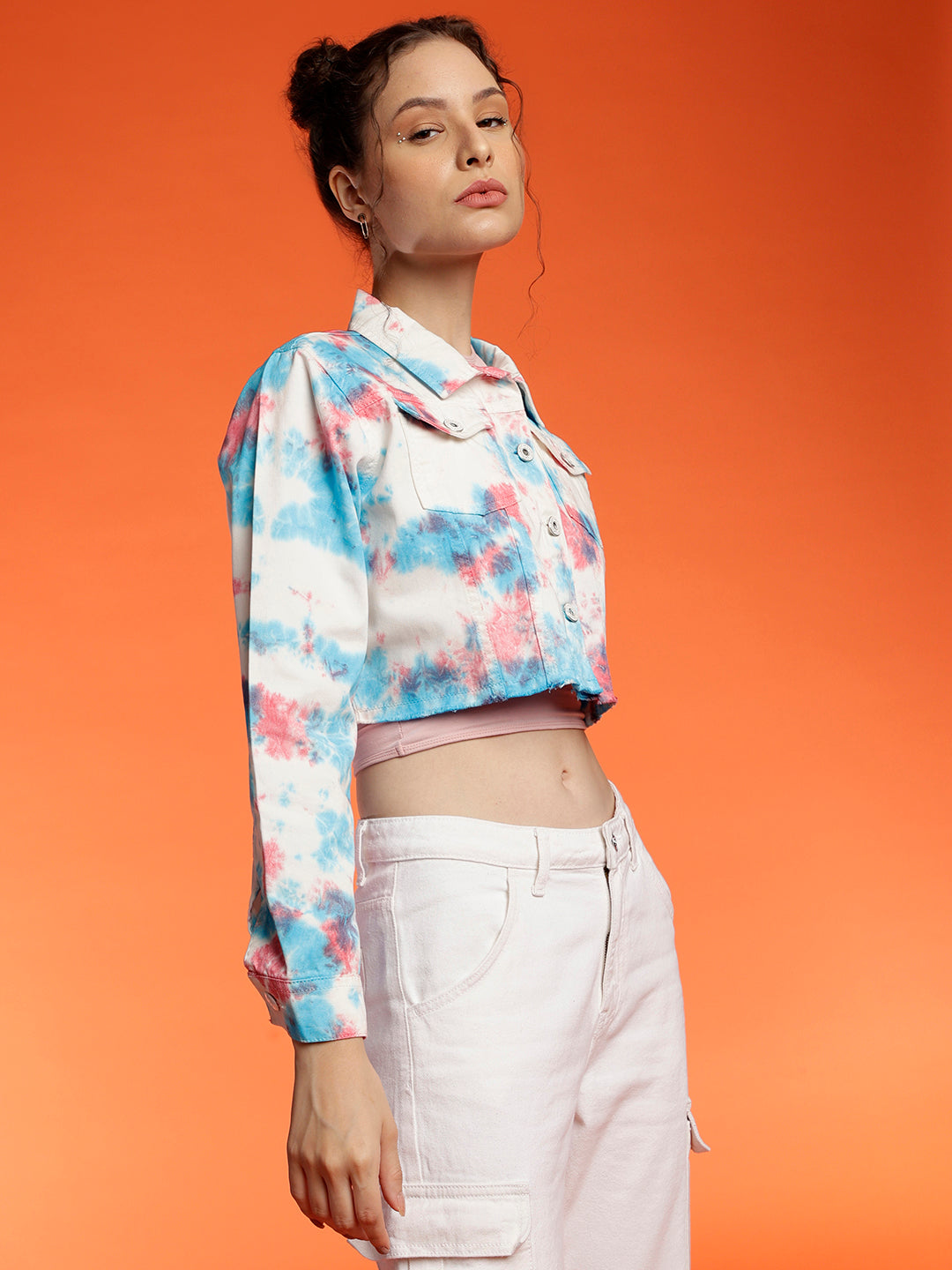 Belliskey Women's Multi Colour Tie & Dye Jacket