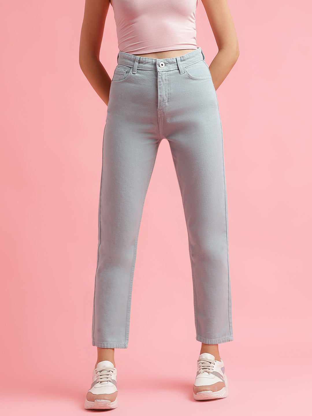 Blue Mom Fit Denim Jeans