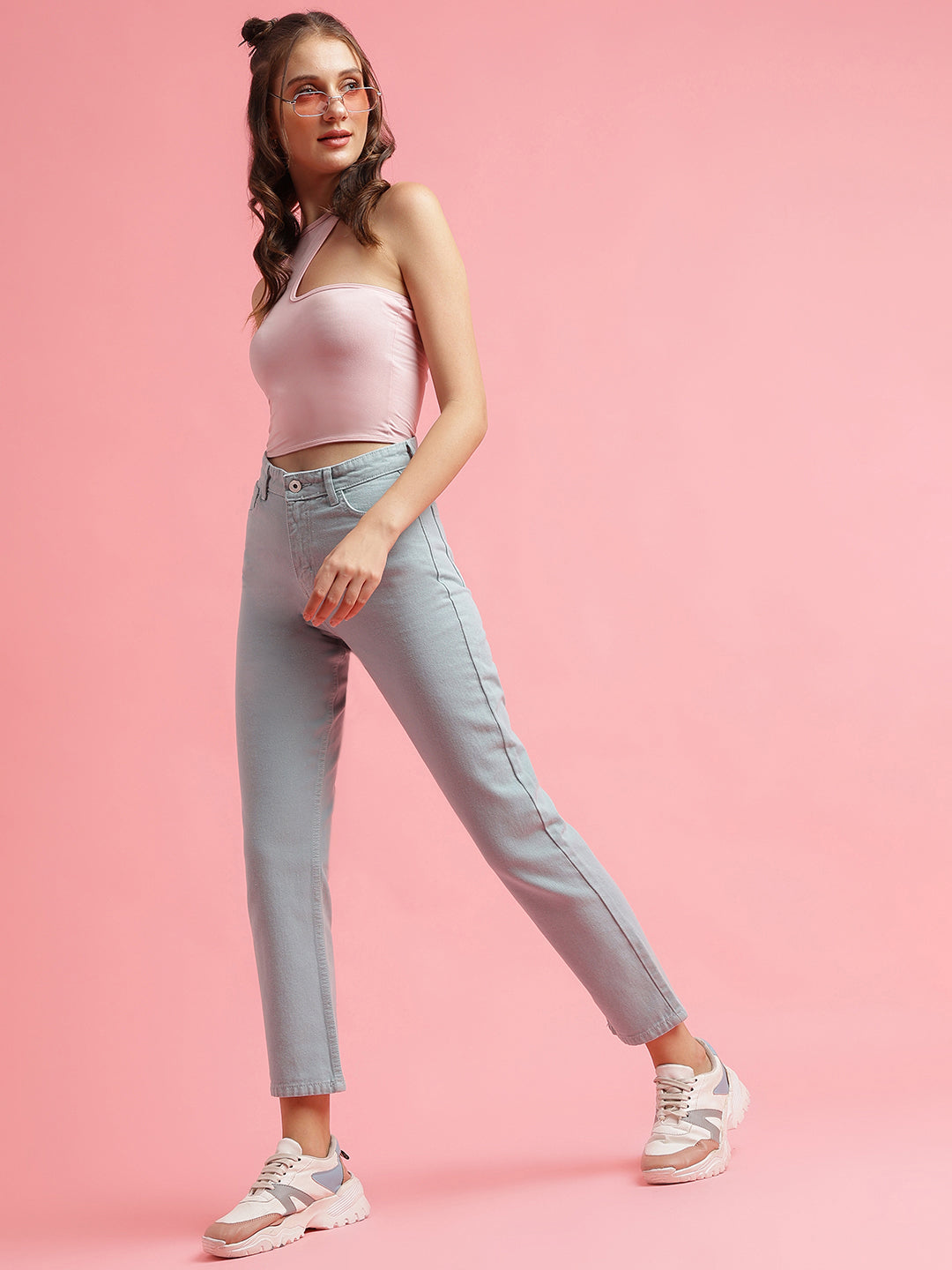 Blue Mom Fit Denim Jeans