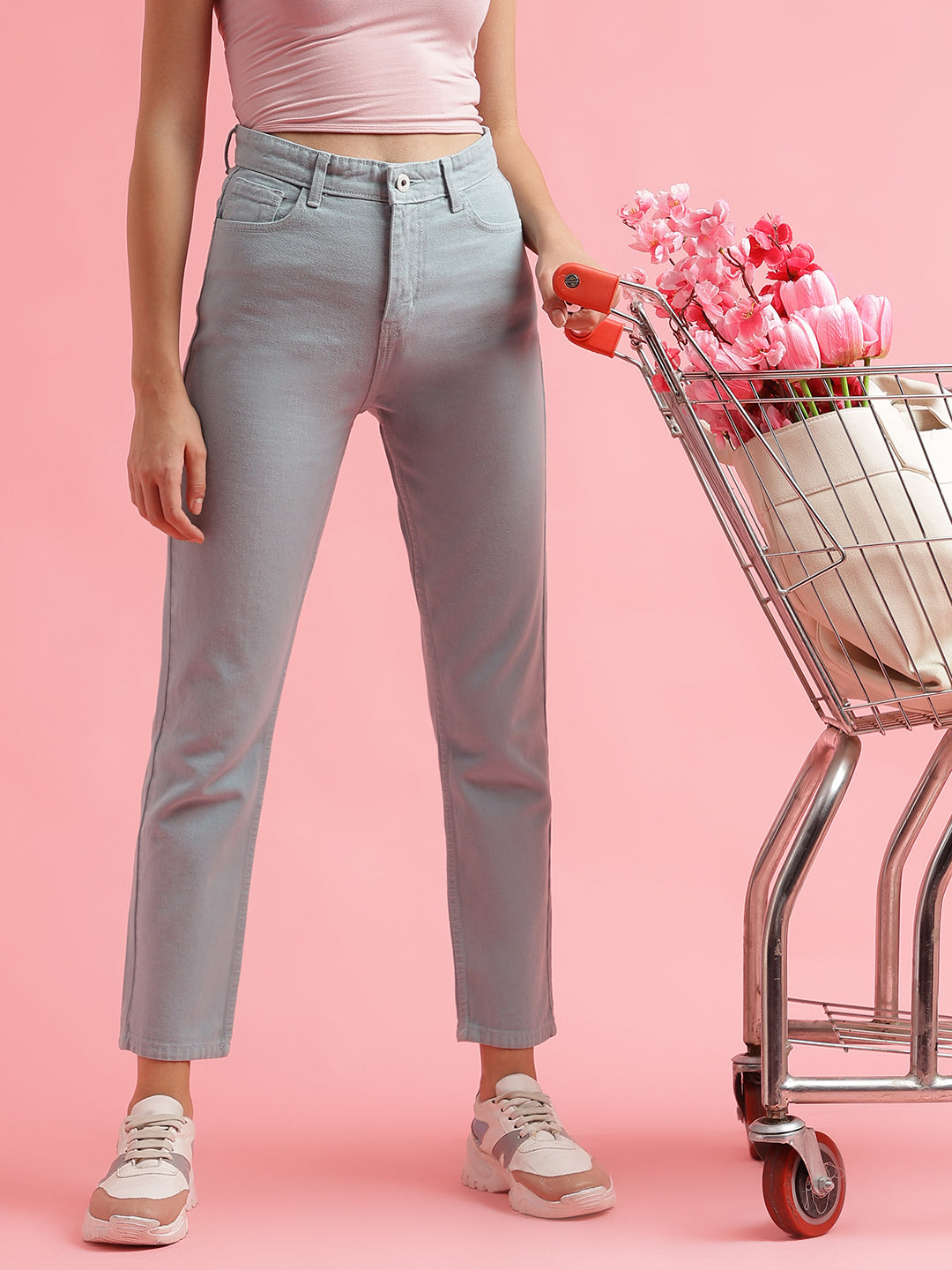 Blue Mom Fit Denim Jeans