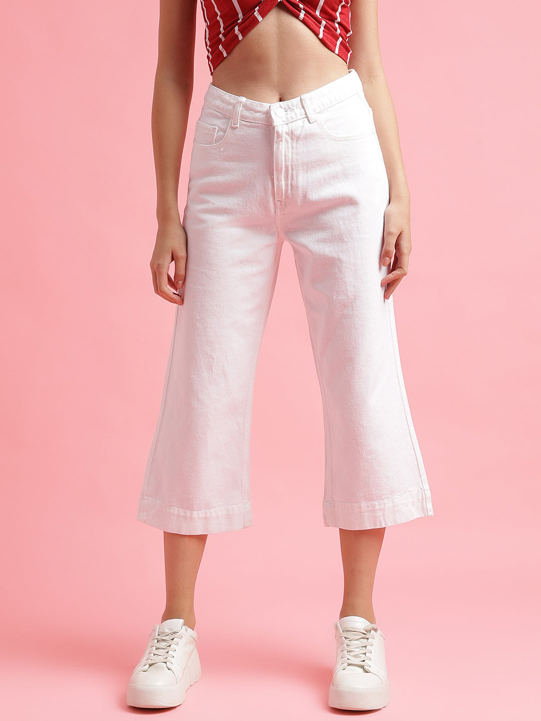White Straight Fit Jeans