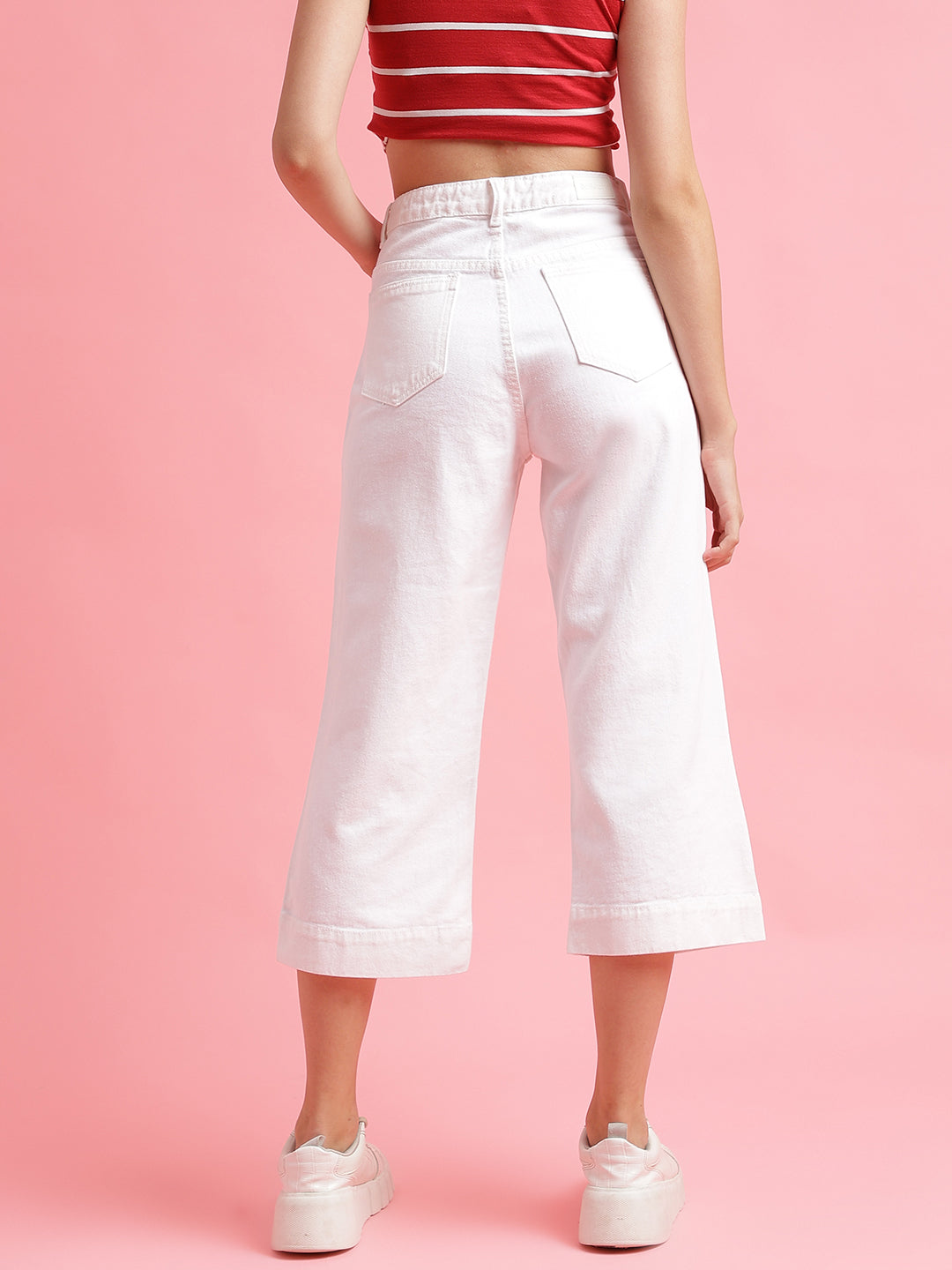 White Straight Fit Jeans
