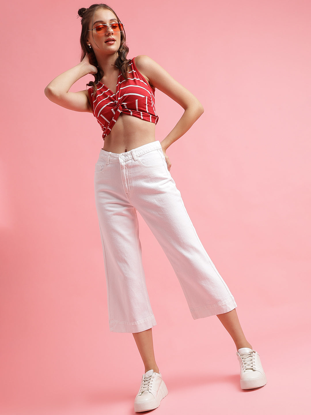 White Straight Fit Jeans