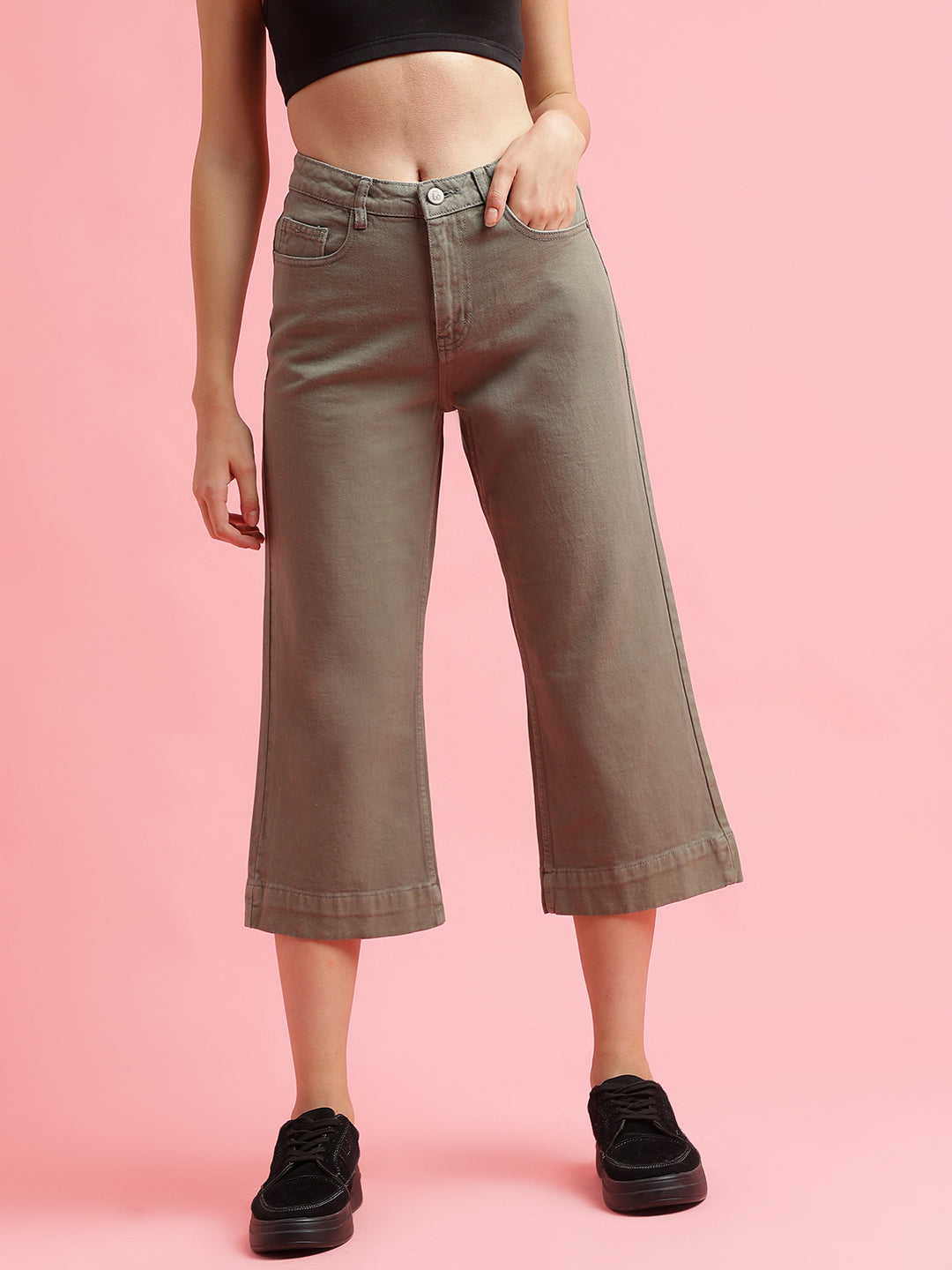 Olive Straight fit Jeans