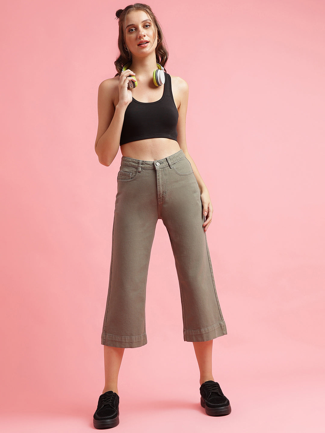 Olive Straight fit Jeans