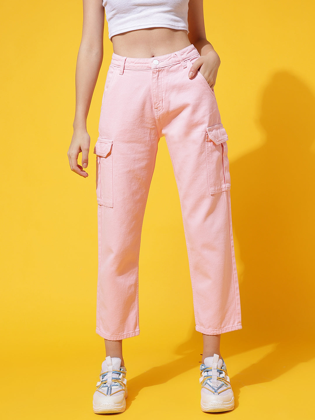 Light Pink Slim Fit Cargo