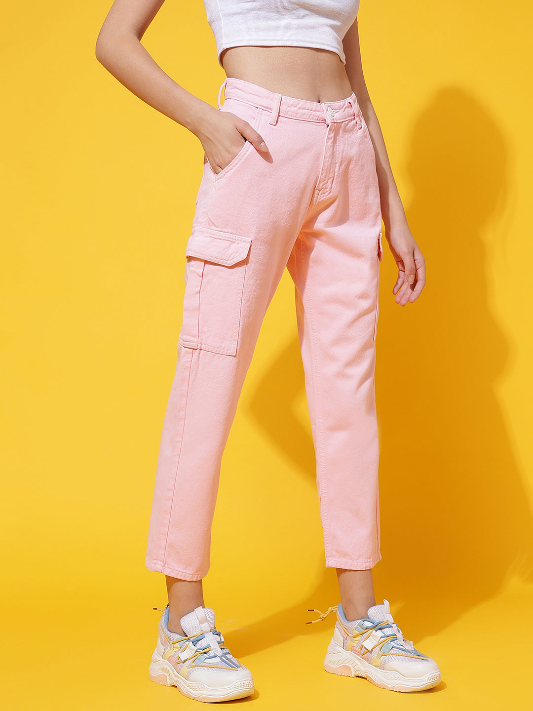 Light Pink Slim Fit Cargo