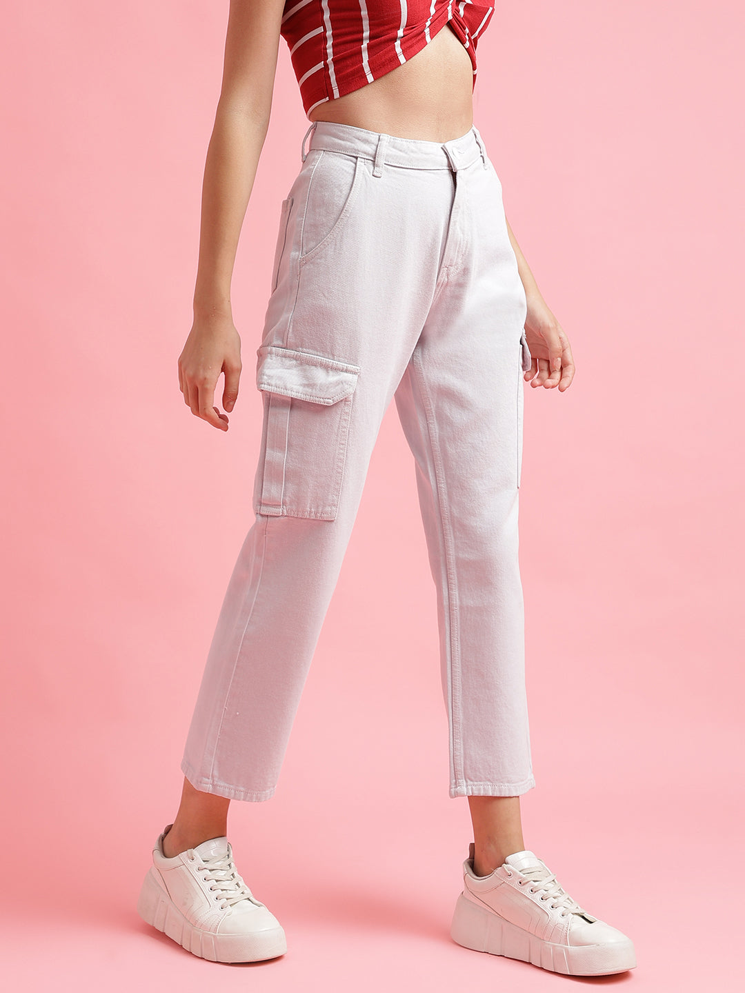 Off White Slim Fit Cargo