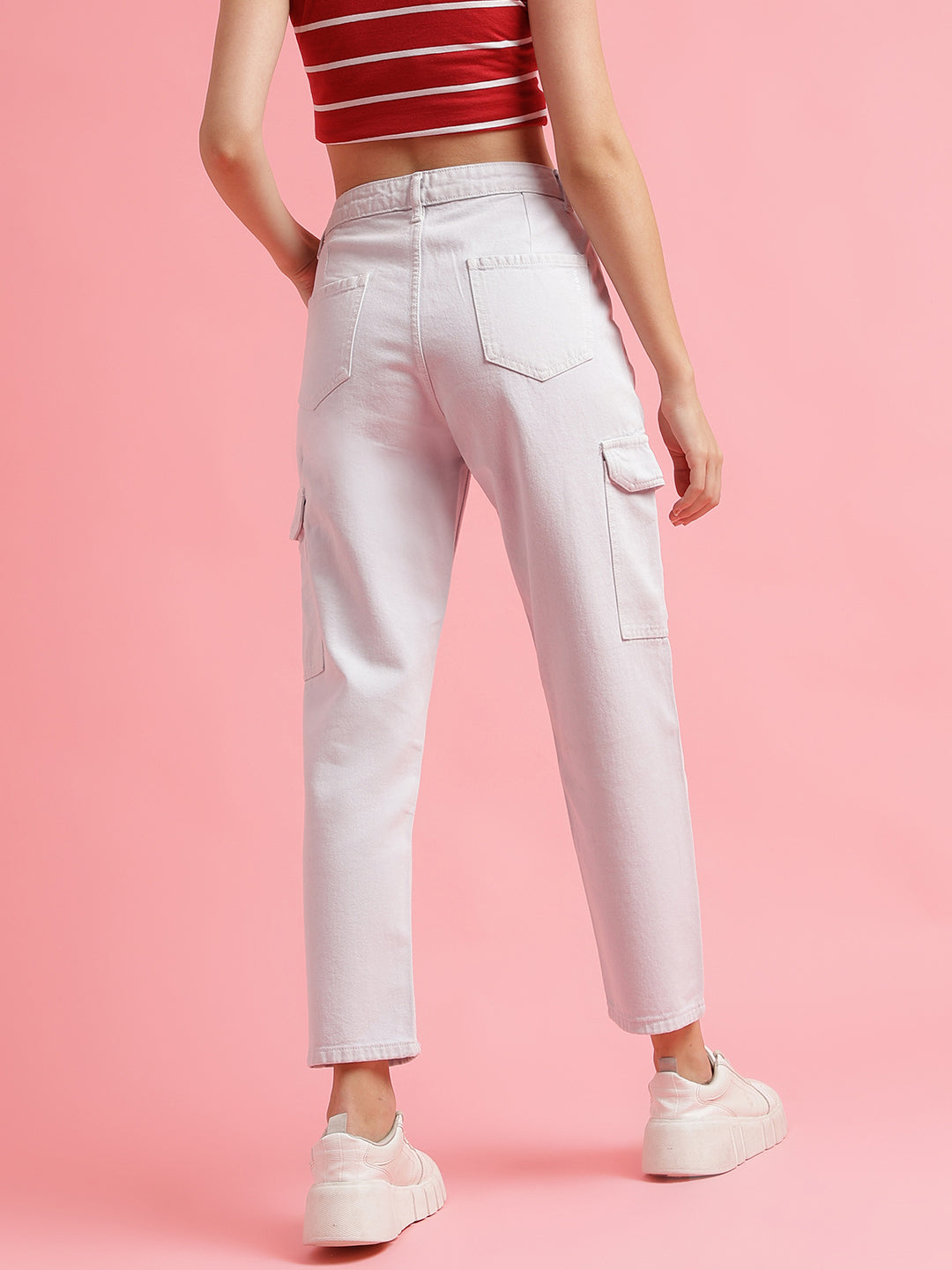 Off White Slim Fit Cargo