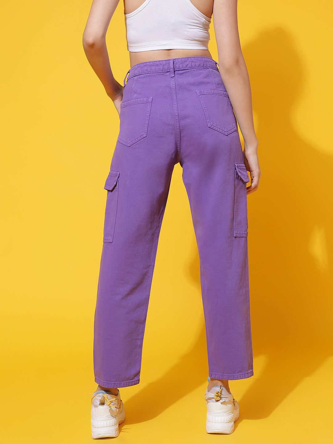 Purple Denim Straight Fit Jeans