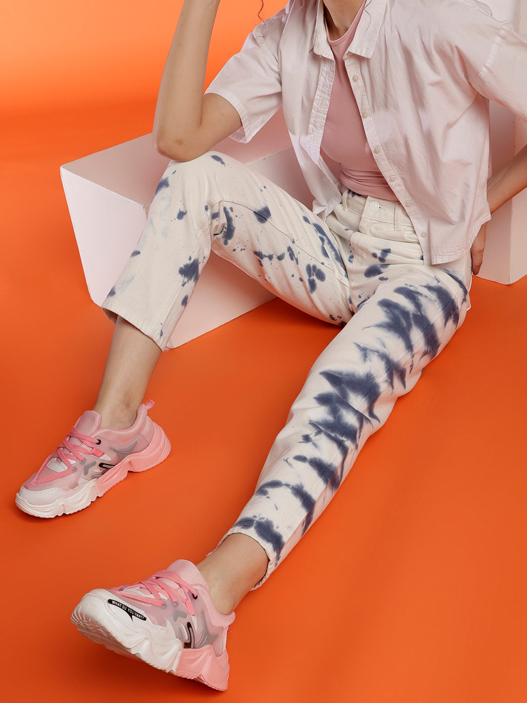 Tie & Dye Straight Fit Jeans