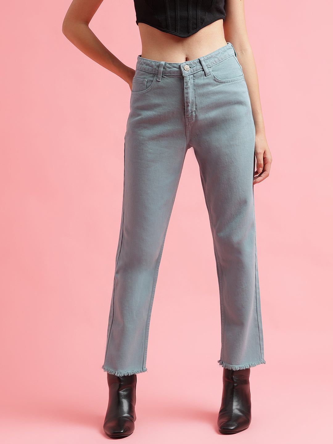 Light Grey Straight fit Jeans