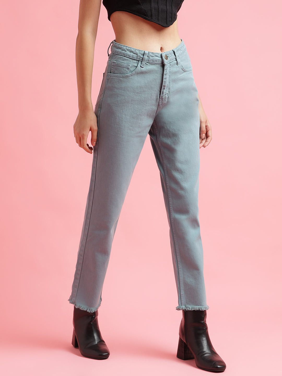 Light Grey Straight fit Jeans