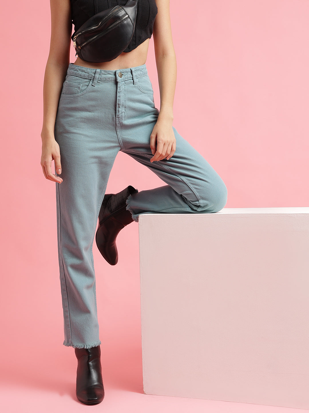 Light Grey Straight fit Jeans