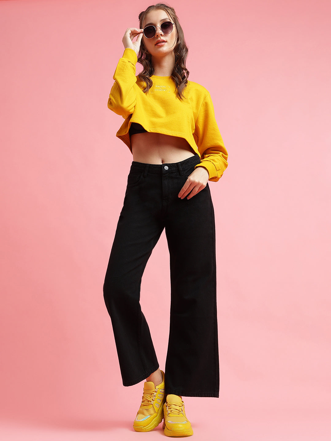 Black Denim Flared Fit Jeans