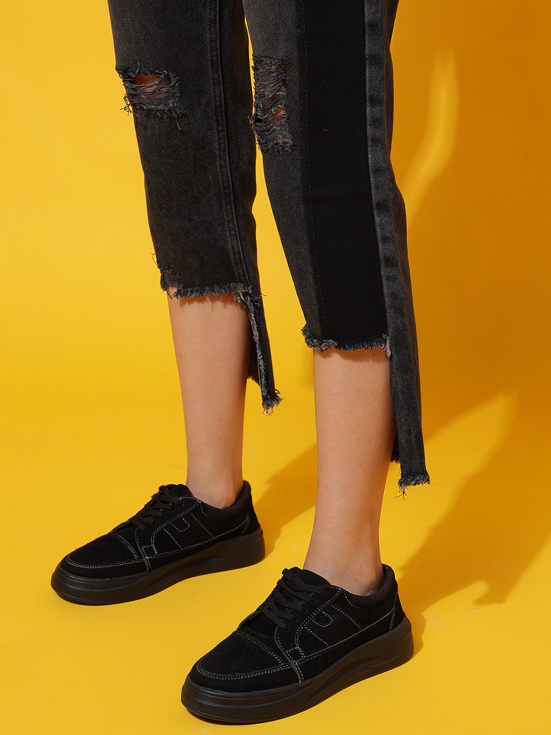 Dark Grey High Boyfriend Fit Jeans