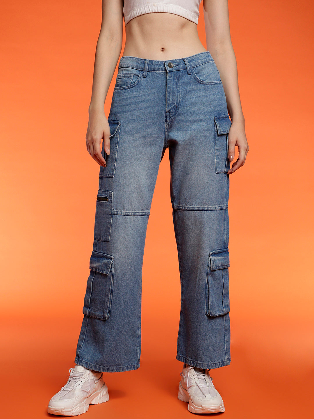 Women's Baggy cargo fit Green jeans