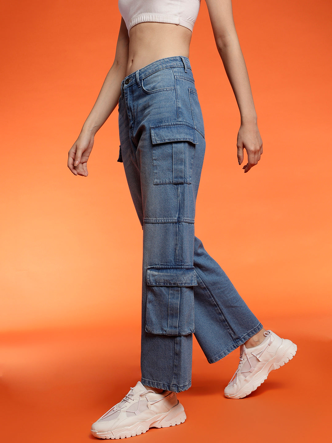 Women's Baggy cargo fit Green jeans