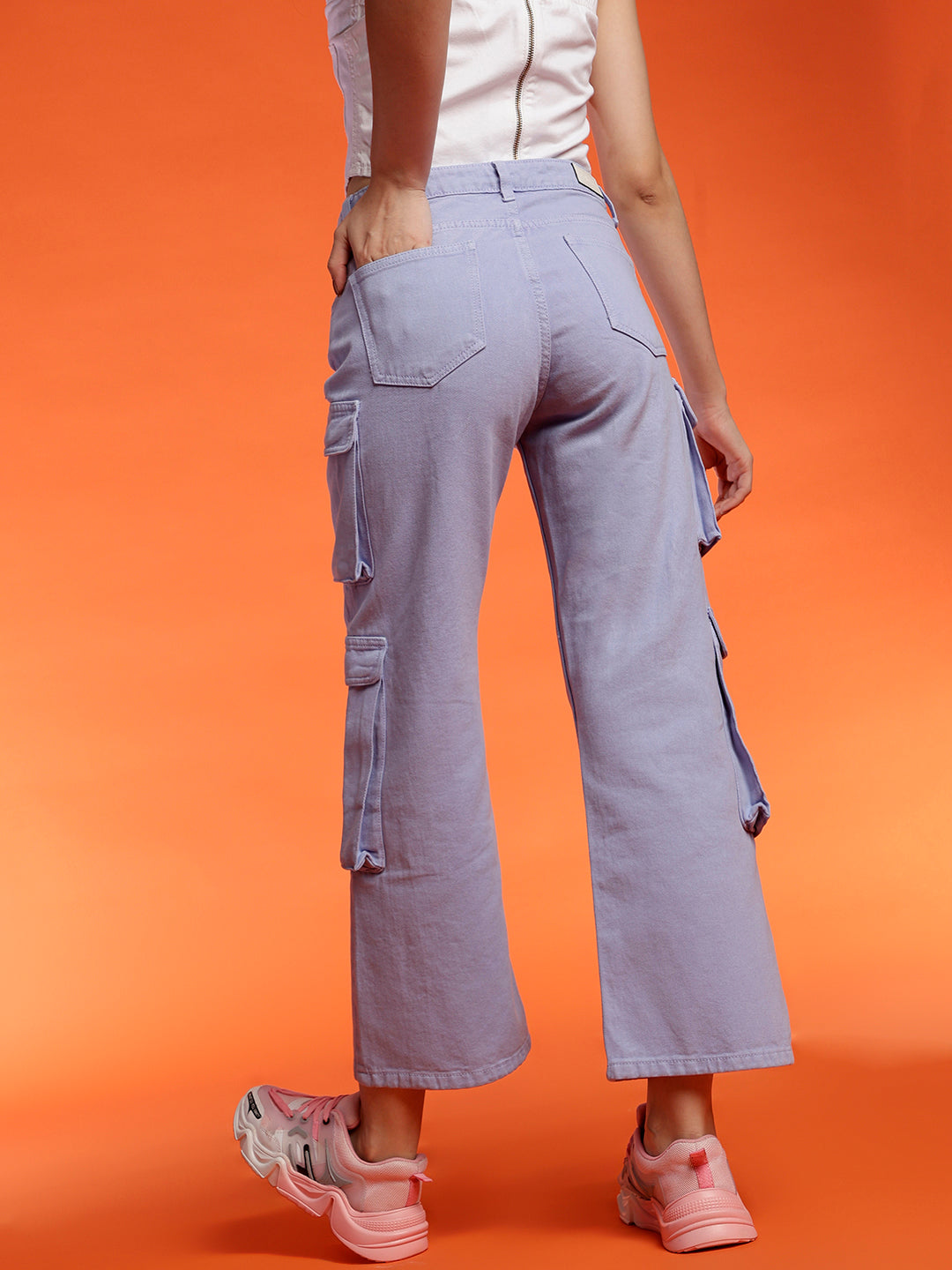 Baggy Cargo Fit Light Purple Jeans