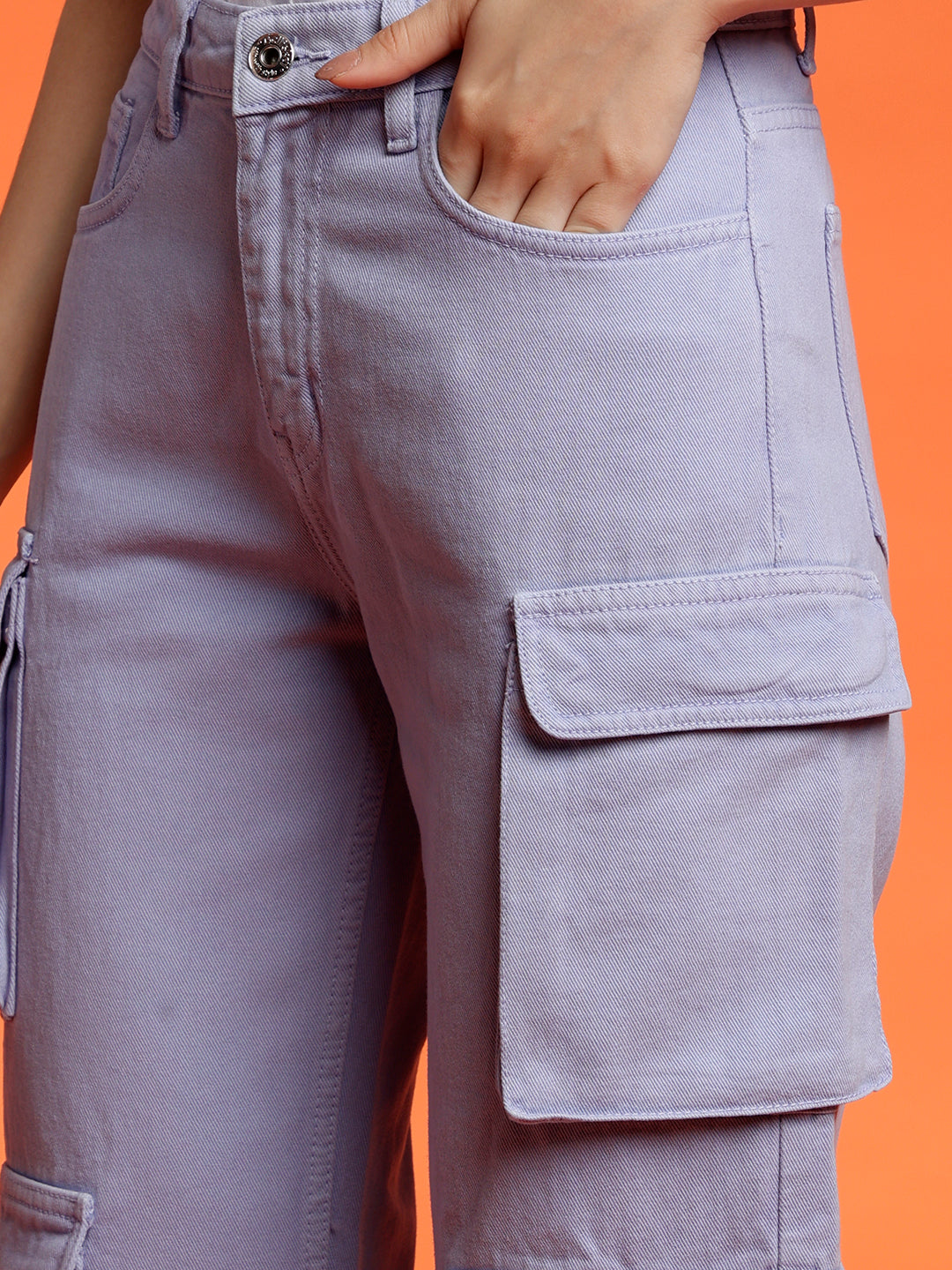 Baggy Cargo Fit Light Purple Jeans