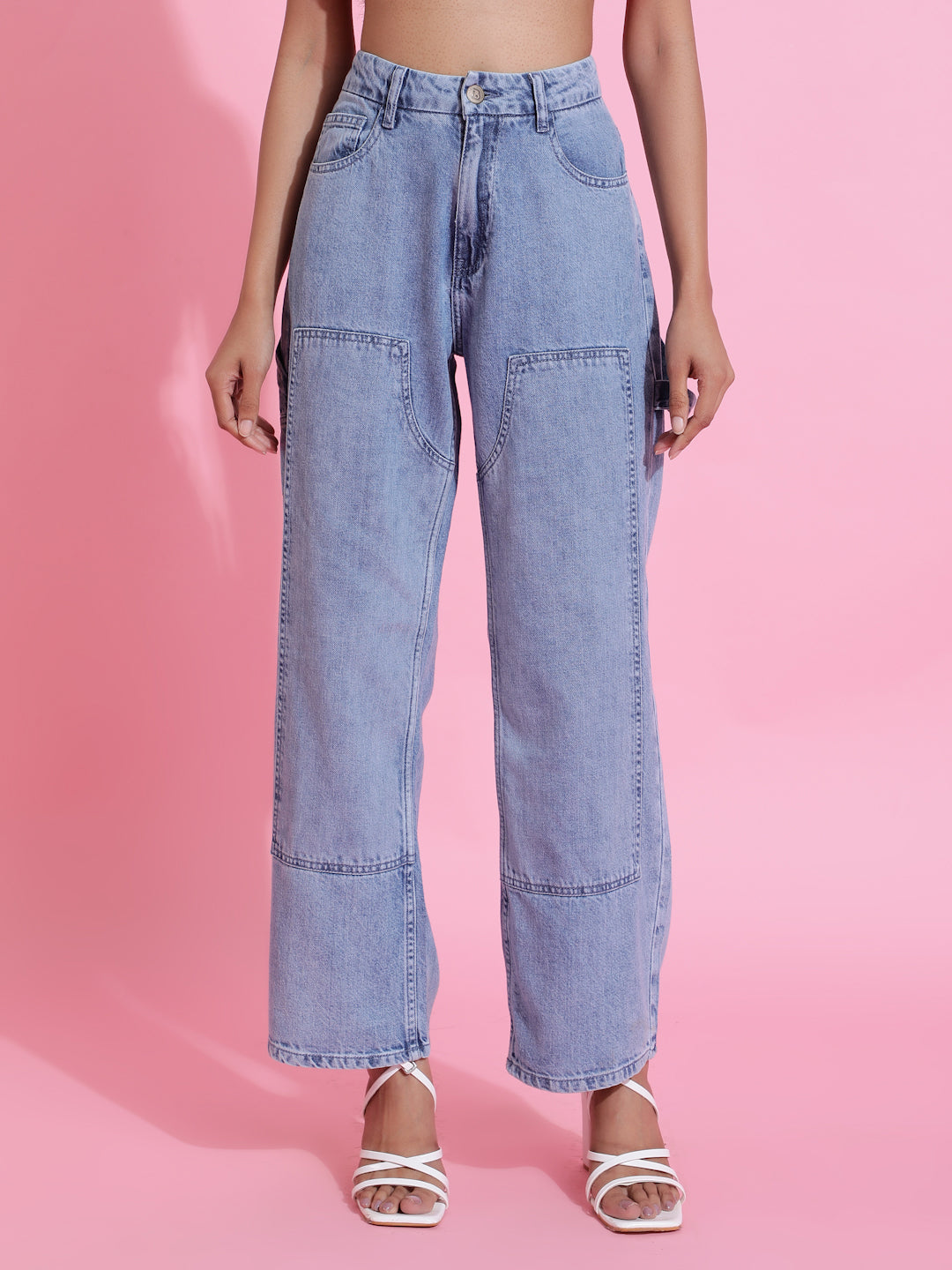Light Blue Baggy Fit Denim Jeans