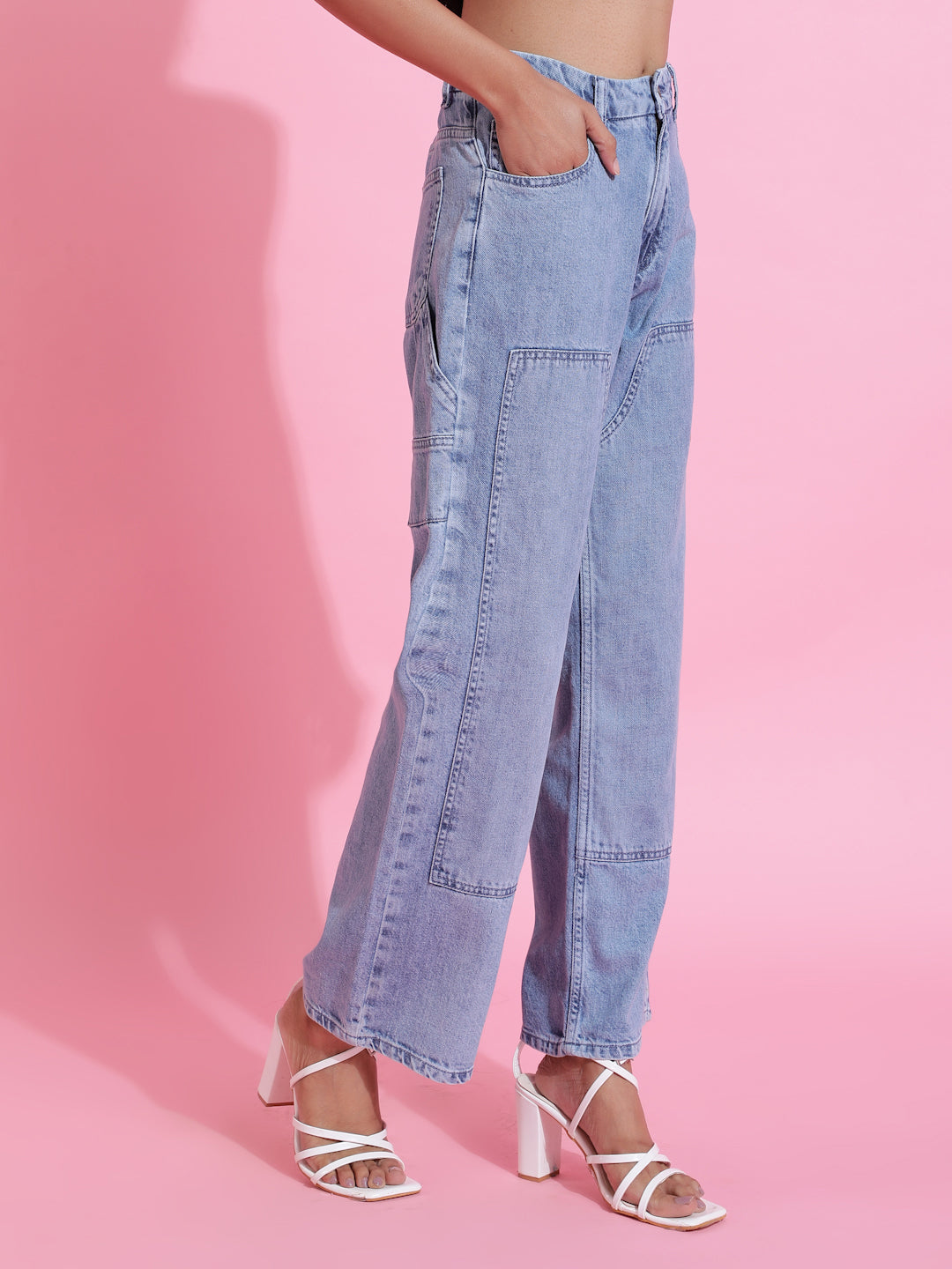 Light Blue Baggy Fit Denim Jeans