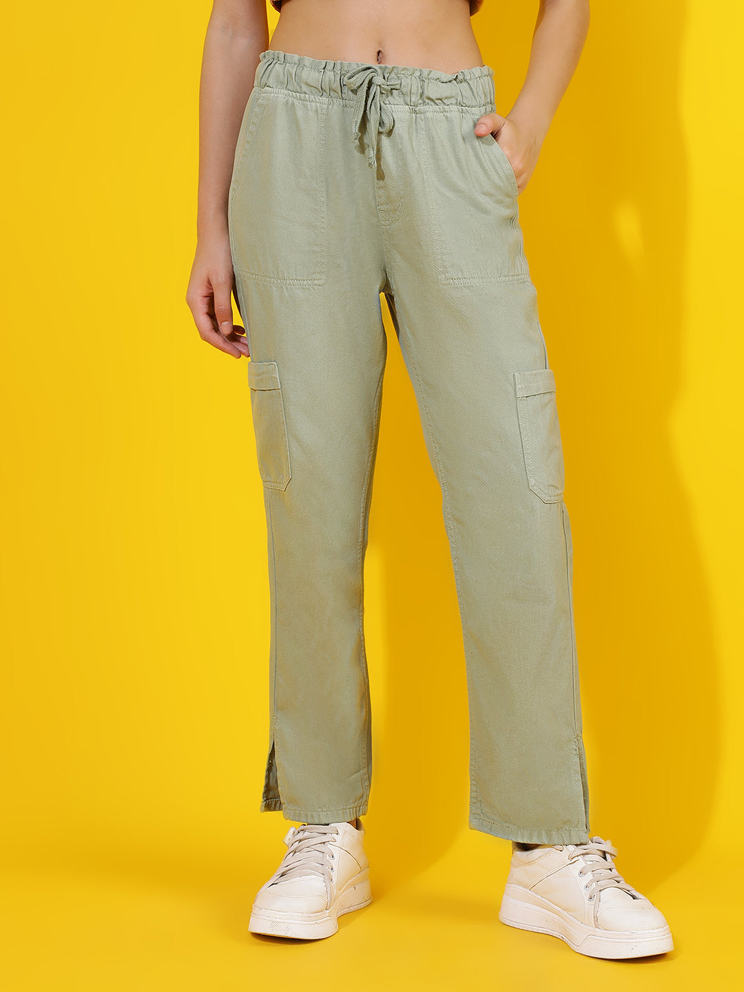 Light Green Straight Fit Jeans