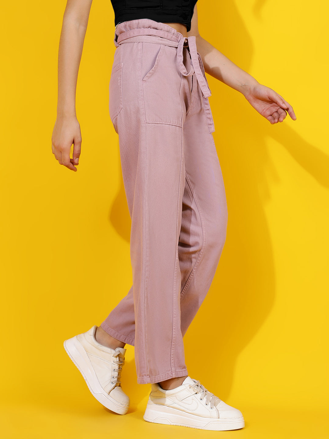 Purple Wide Leg Relaxed Fit Jeans