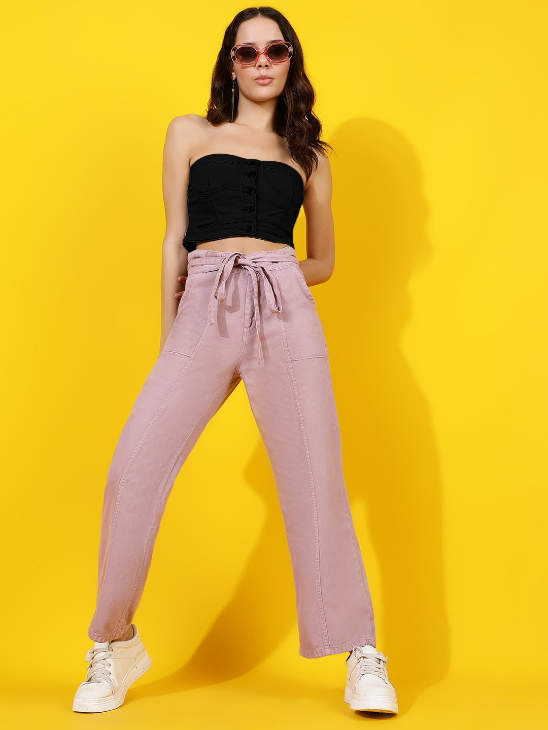 Purple Wide Leg Relaxed Fit Jeans