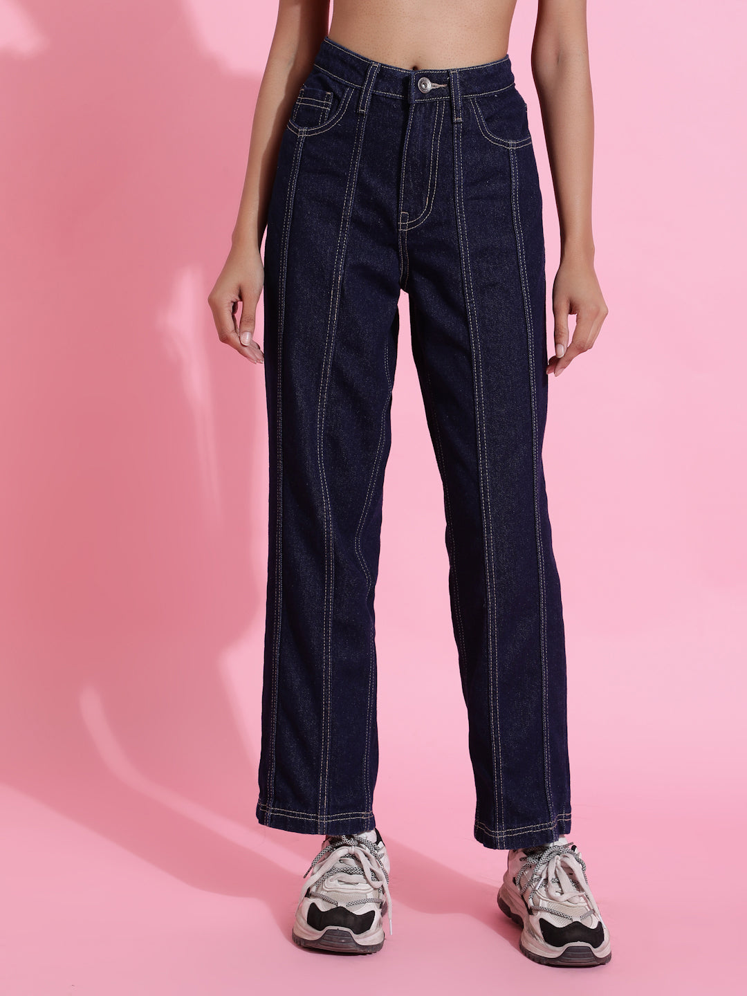 Dark Blue Straight Fit Denim Jeans