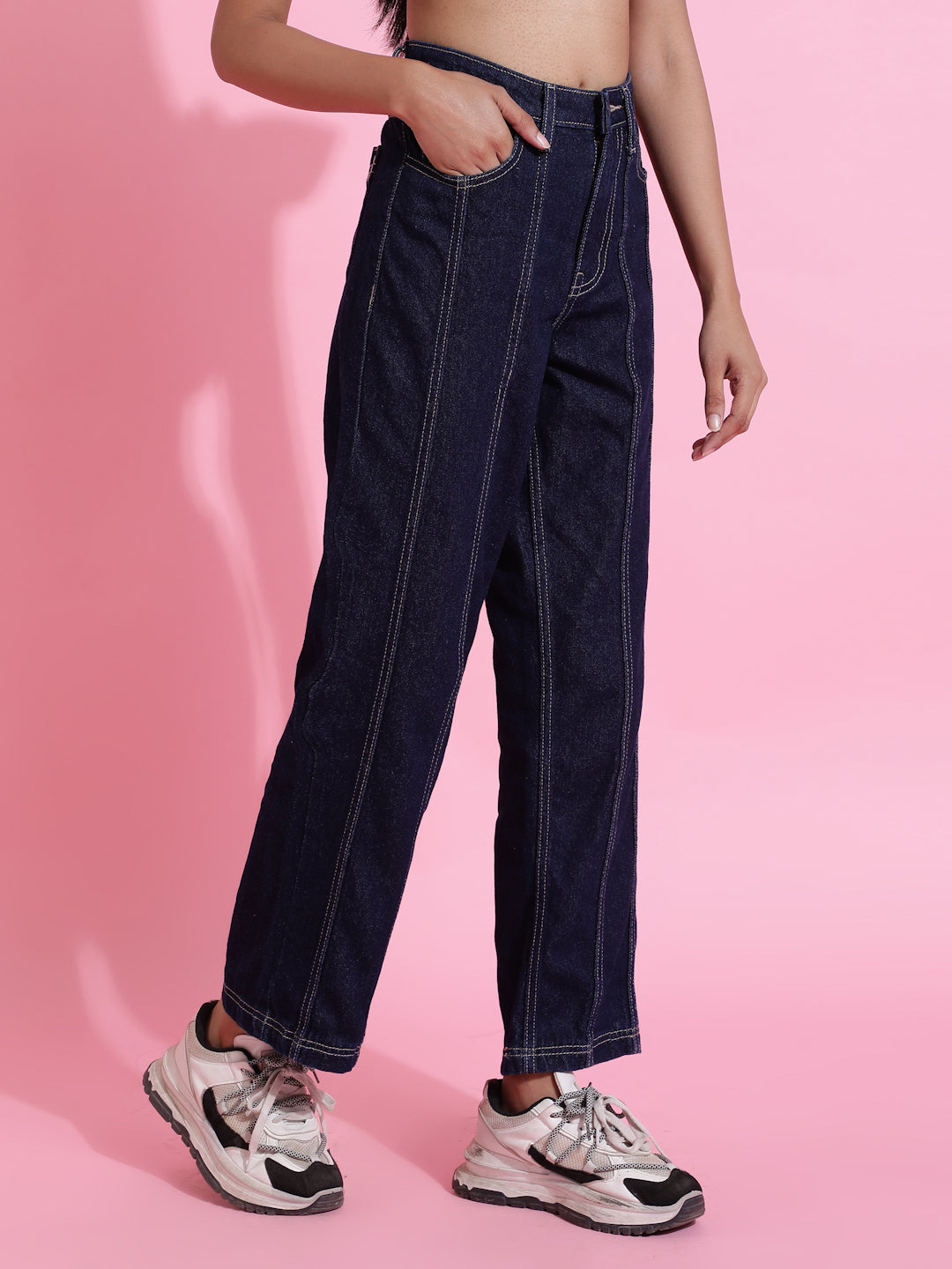 Dark Blue Straight Fit Denim Jeans