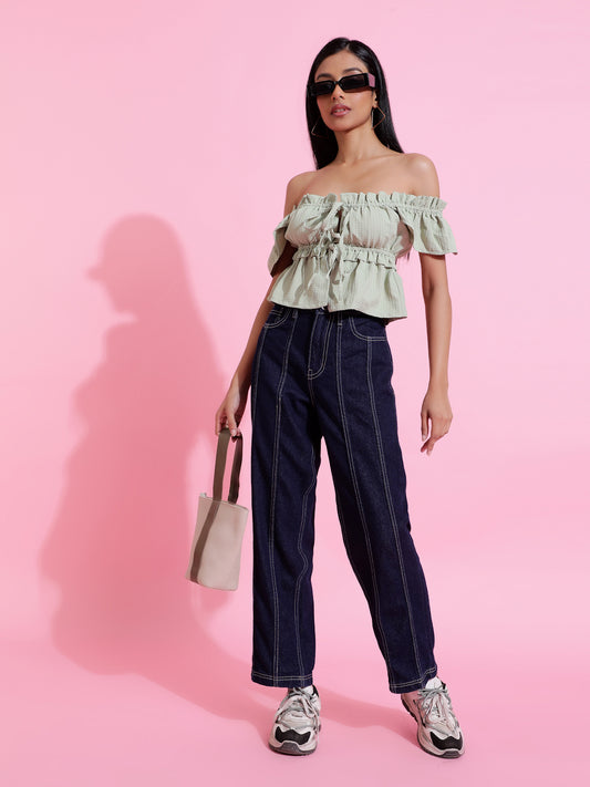 Dark Blue Straight Fit Denim Jeans