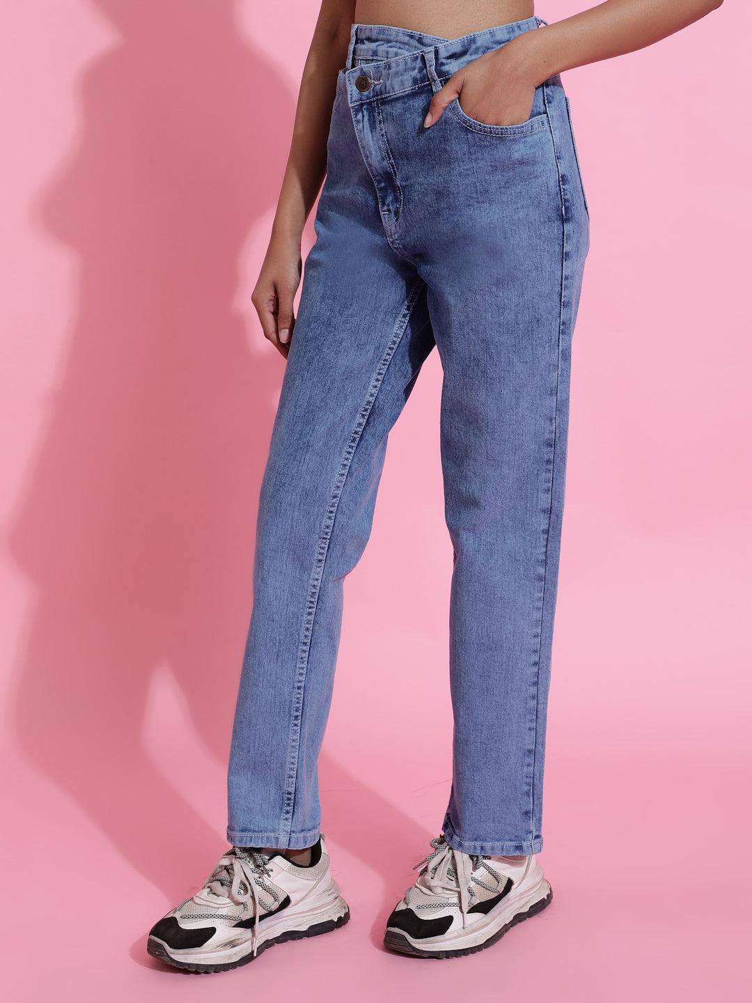 Light Blue Straight Fit Denim Jeans