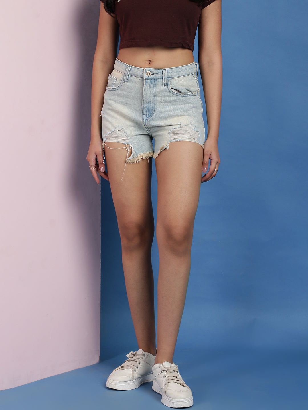 Light Blue Denim Shorts