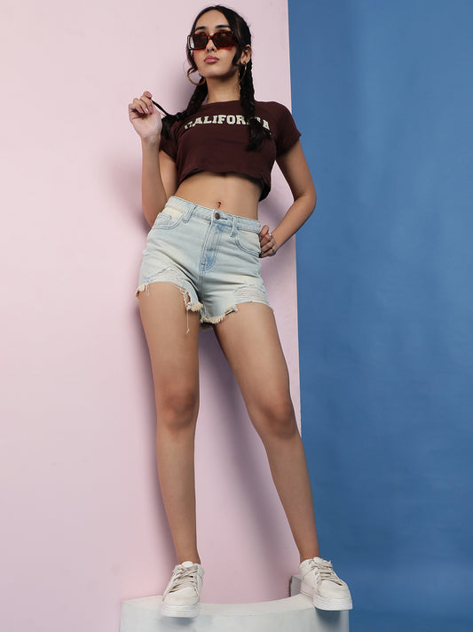 Light Blue Denim Shorts