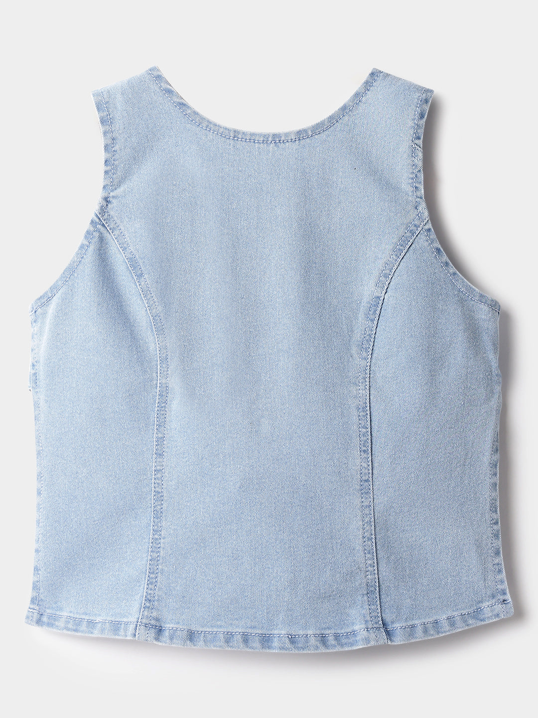 Light Blue Denim Sleeveless Top